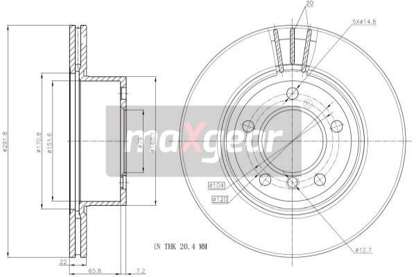 MAXGEAR 19-1310 Brzdový kotouč