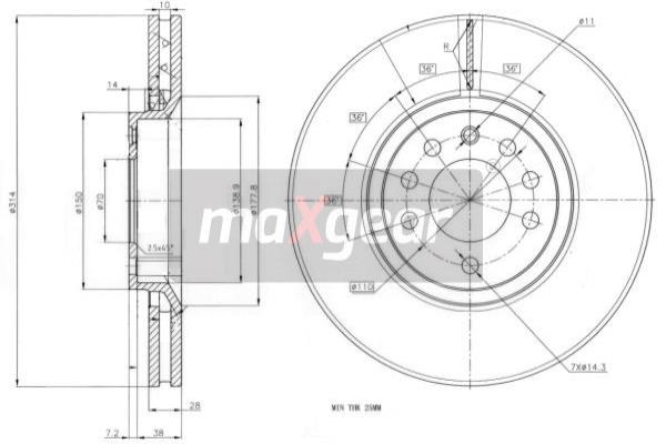 MAXGEAR 19-1318 Bremsscheibe