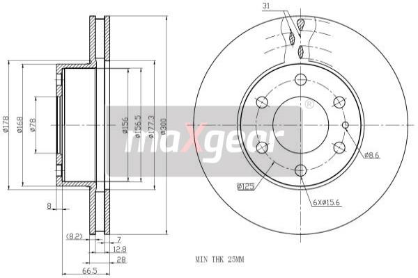 MAXGEAR 19-1337 Bremsscheibe