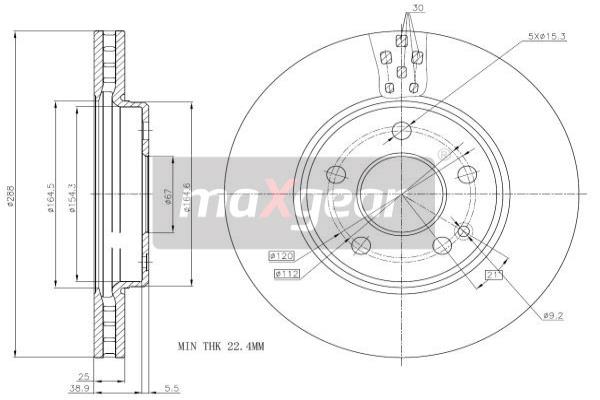 MAXGEAR 19-1796 Brzdový kotouč