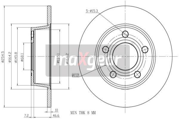 MAXGEAR 19-1802 Bremsscheibe