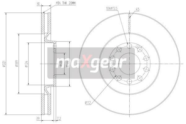 MAXGEAR 19-1803 Brzdový kotouč