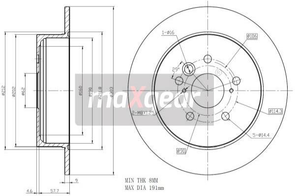 MAXGEAR 19-1840 Bremsscheibe