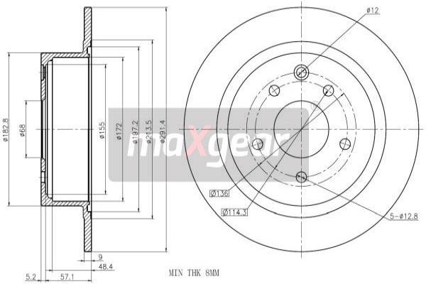 MAXGEAR 19-1851 Bremsscheibe