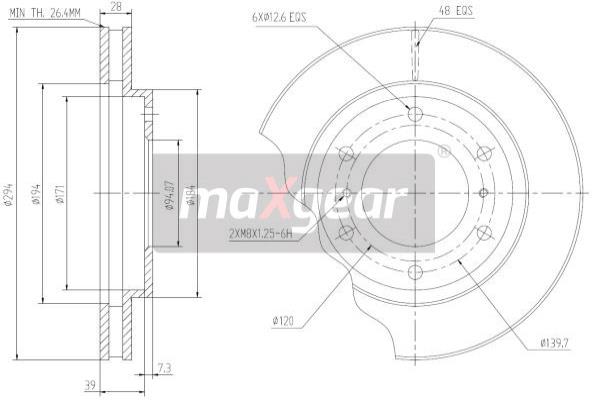 MAXGEAR 19-1858 Brzdový kotouč