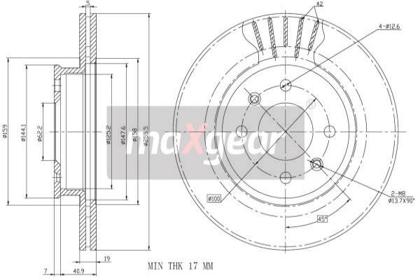 MAXGEAR 19-1861 Brzdový kotouč