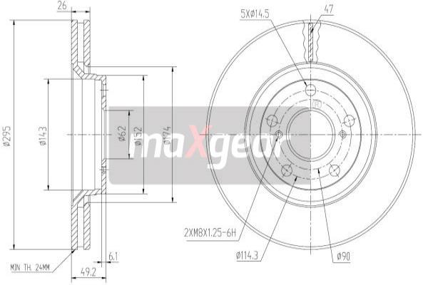 MAXGEAR 19-1868 Bremsscheibe