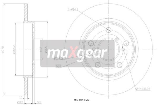 MAXGEAR 19-1869 Brzdový kotouč