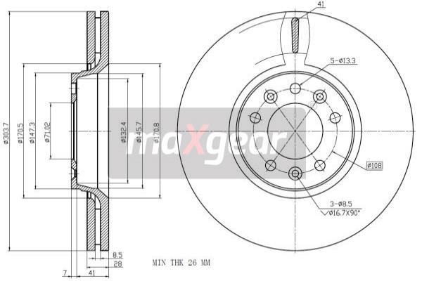 MAXGEAR 19-1877 Bremsscheibe