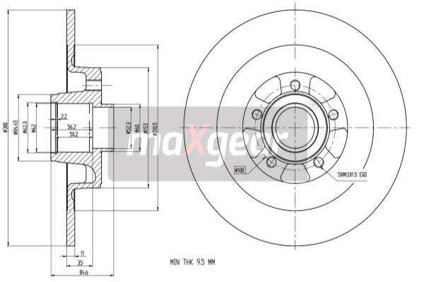 MAXGEAR 19-1905 Bremsscheibe