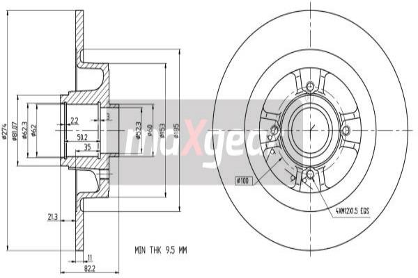 MAXGEAR 19-1910 Bremsscheibe