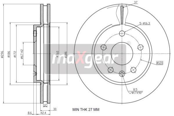 MAXGEAR 19-1935 Bremsscheibe