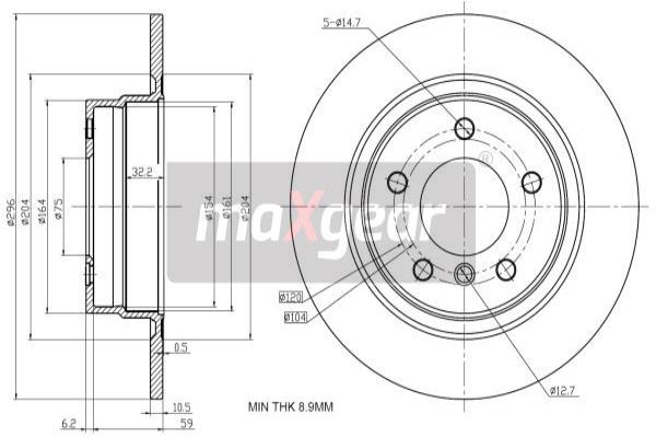 MAXGEAR 19-1939 Bremsscheibe