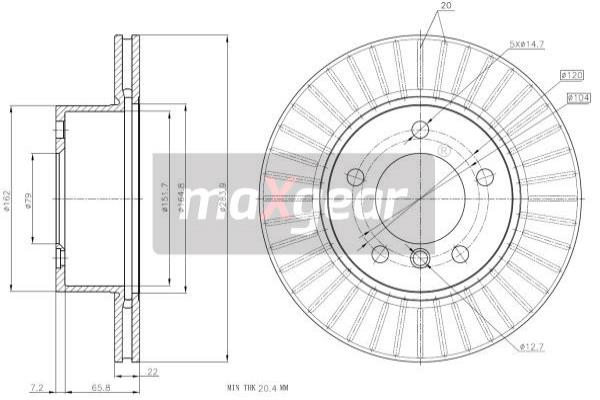 MAXGEAR 19-1940 Bremsscheibe