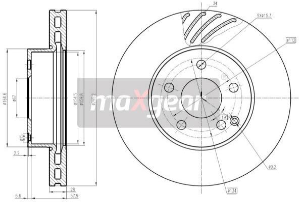 MAXGEAR 19-1953 Bremsscheibe