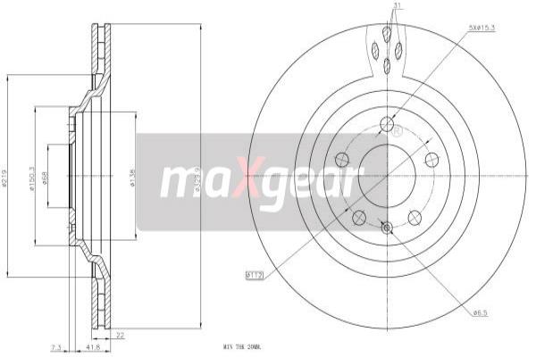 MAXGEAR 19-1959 Bremsscheibe