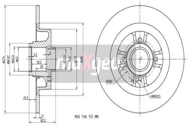 MAXGEAR 19-1966 Bremsscheibe