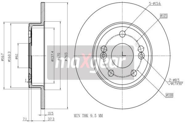 MAXGEAR 19-2004 Bremsscheibe