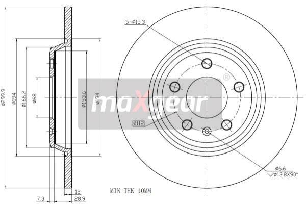 MAXGEAR 19-2015 Bremsscheibe