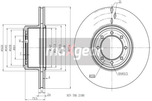 MAXGEAR 19-2016 Bremsscheibe