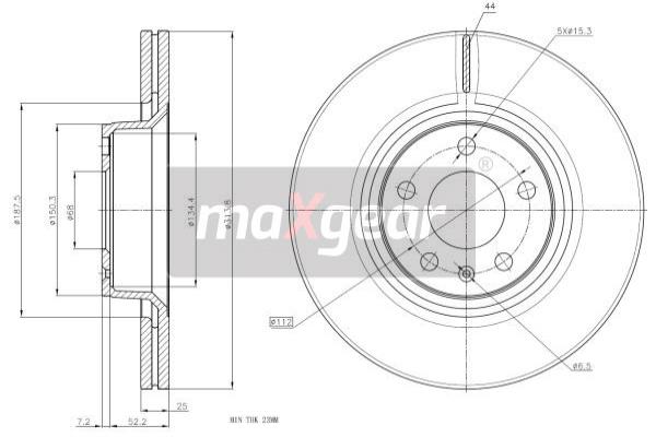 MAXGEAR 19-2021 Brzdový kotouč