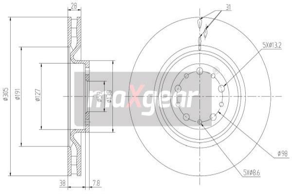 MAXGEAR 19-2205MAX Brzdový...