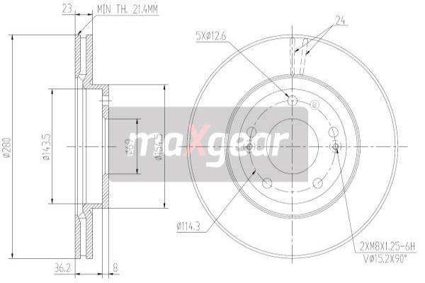 MAXGEAR 19-2217 féktárcsa