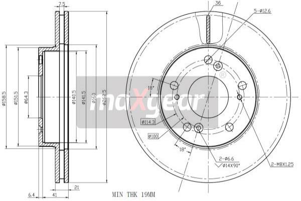 MAXGEAR 19-2218 féktárcsa