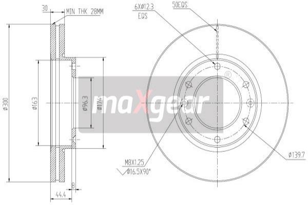 MAXGEAR 19-2231 féktárcsa