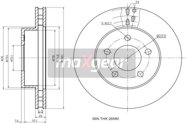 MAXGEAR 19-2286 Bremsscheibe