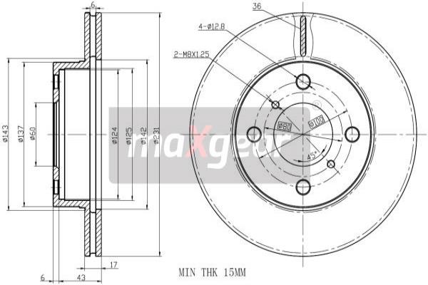 MAXGEAR 19-2327 Brzdový kotouč