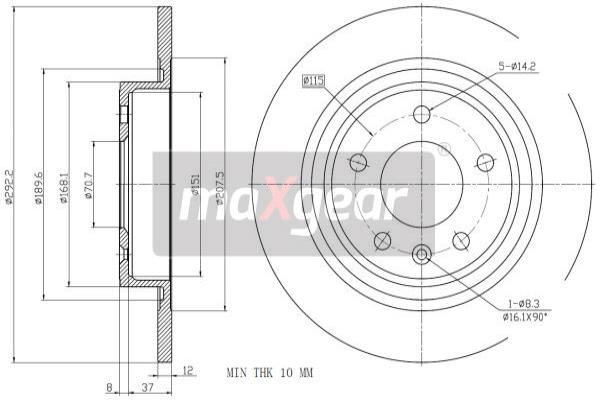 MAXGEAR 19-2331 féktárcsa