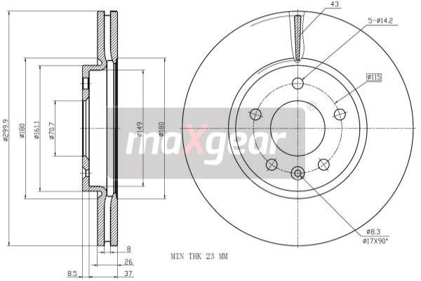 MAXGEAR 19-2332MAX féktárcsa