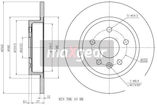 MAXGEAR 19-2333 féktárcsa