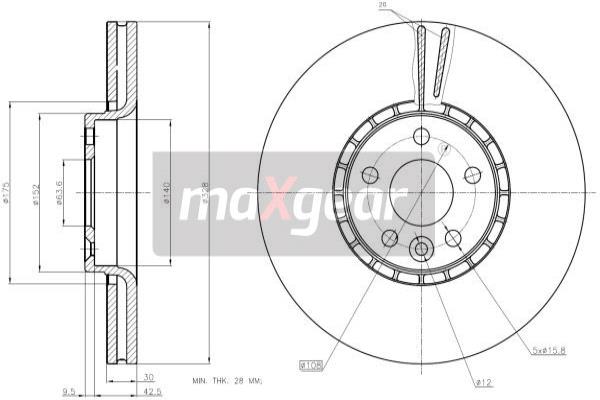 MAXGEAR 19-2336 Brzdový kotouč