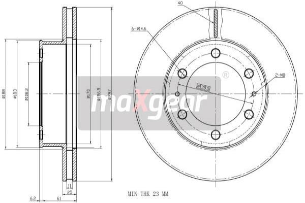 MAXGEAR 19-2350 Brzdový kotouč