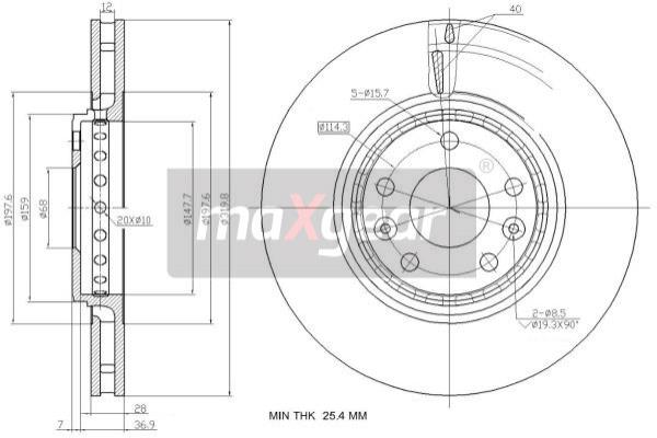 MAXGEAR 19-2363 féktárcsa