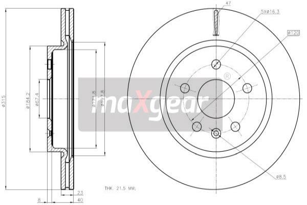 MAXGEAR 19-2368 Brzdový kotouč