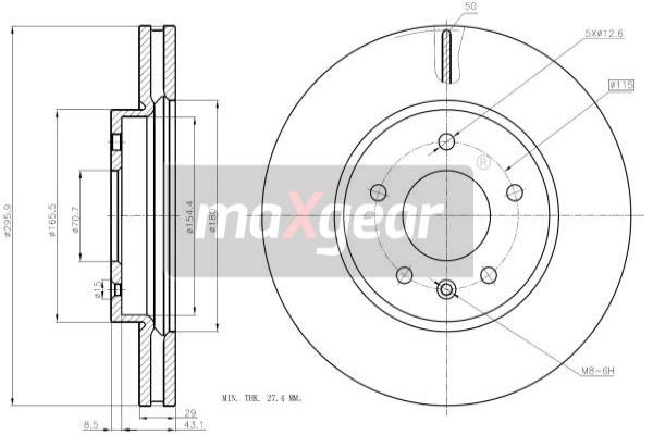 MAXGEAR 19-2369 Brzdový kotouč