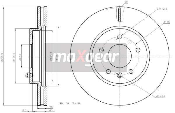 MAXGEAR 19-2369MAX Bremsscheibe