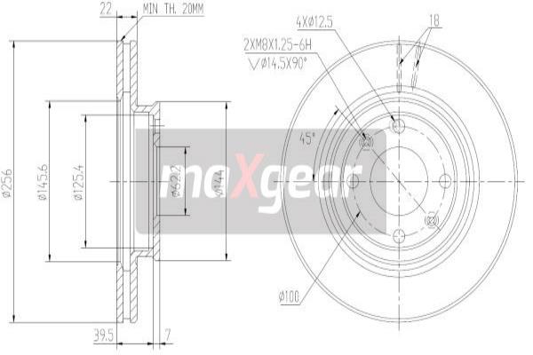 MAXGEAR 19-2376 féktárcsa