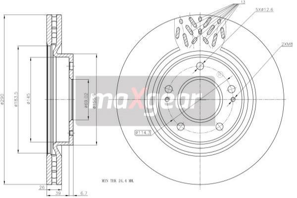 MAXGEAR 19-2393 Brzdový kotouč