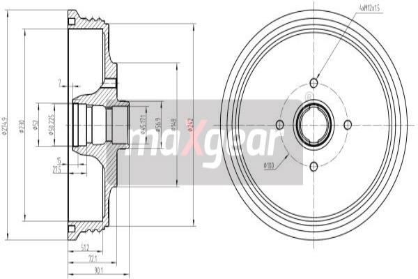 MAXGEAR 19-2425 fékdob