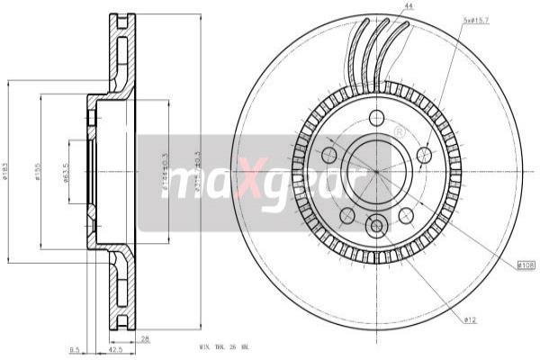 MAXGEAR 19-2429 Brzdový kotouč