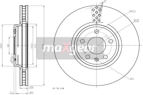 MAXGEAR 19-2447 Bremsscheibe