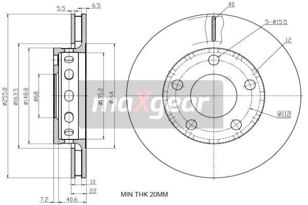 MAXGEAR 19-2450 Brzdový kotouč