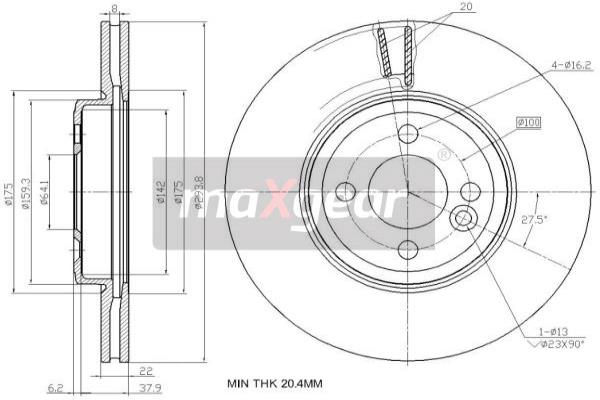 MAXGEAR 19-2456 Brzdový kotouč