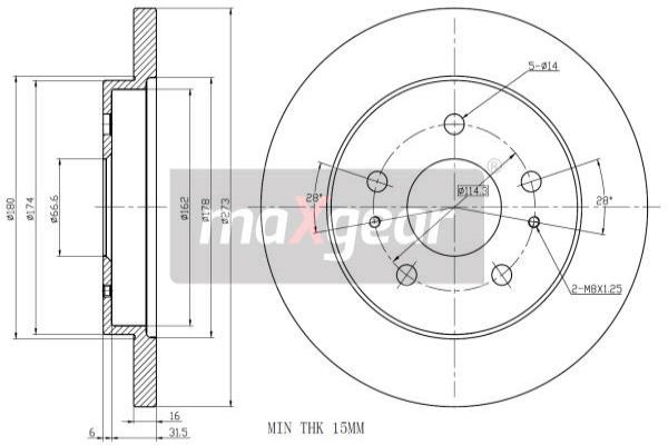 MAXGEAR 19-2460 Brzdový kotouč