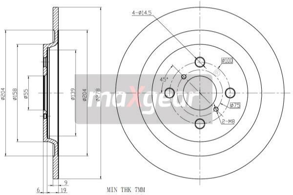 MAXGEAR 19-2477 Bremsscheibe