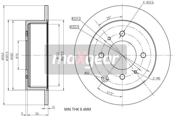 MAXGEAR 19-2507 Brzdový kotouč